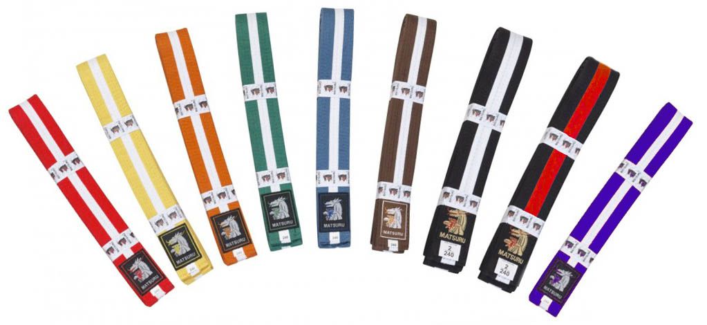 Budo Band Witte Streep-Oranje-240 cm