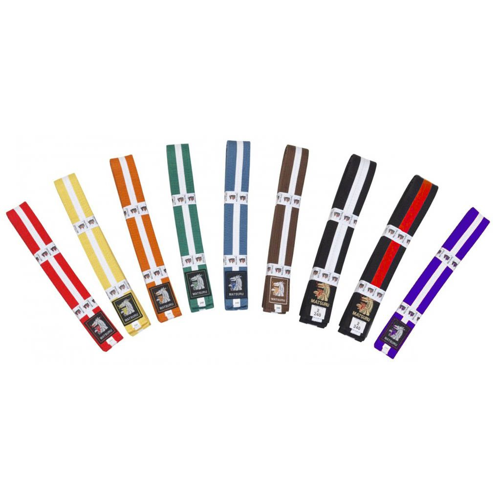 Budo Band Witte Streep-Oranje-240 cm
