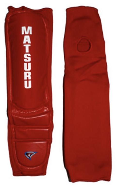 Shin Instep Protector 911 PU Fabric - Red