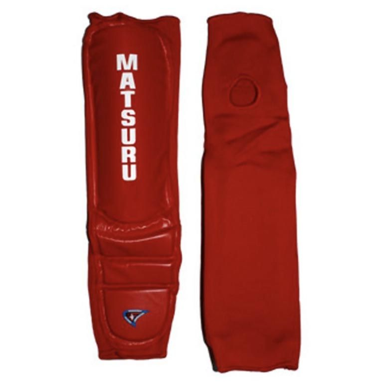 Shin Instep Protector 911 PU Fabric - Red