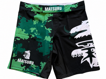 Matsuru MMA Shorts Green/Black