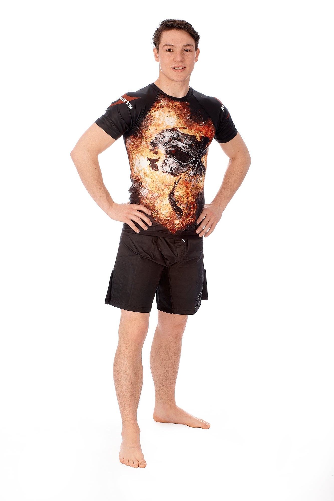Dark Line Rash Guard Under Gi Skull Shortsleeve