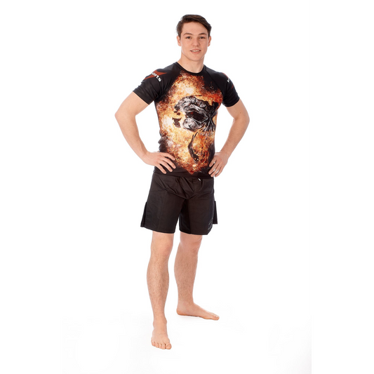 Dark Line Rash Guard Under Gi Skull Shortsleeve