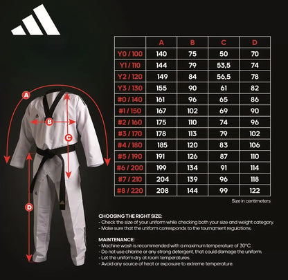 Adidas Taekwondo Dobok Adi-Fighter Eco med sort krave