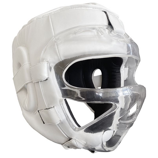 Hoofdbeschermer masker PU-wit